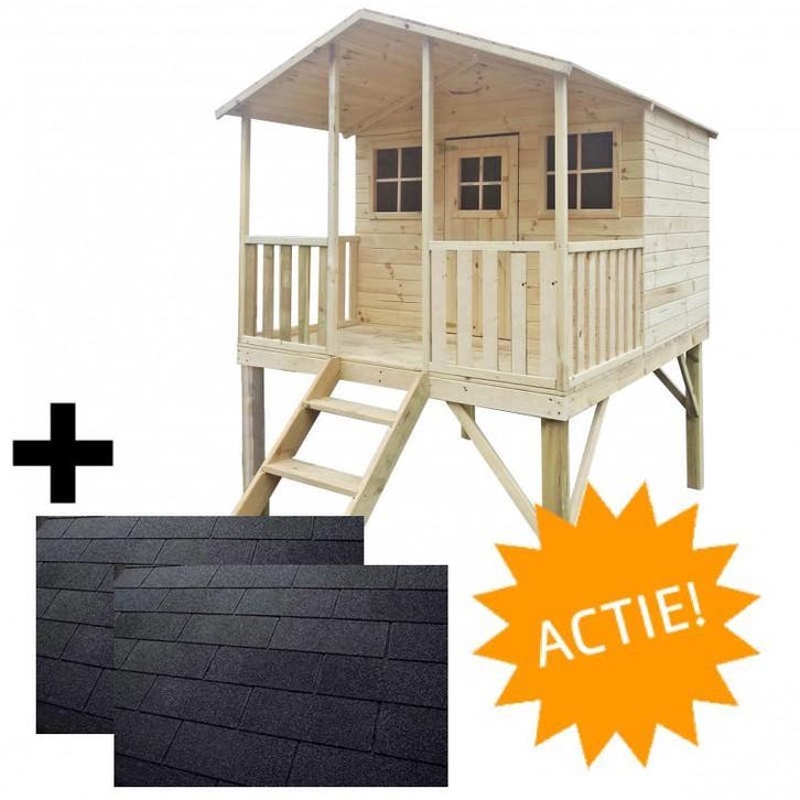 Speelhuisje buiten | NIEUW | NU VOOR €739,- | Type Flamingo, Kinderen en Baby's, Speelgoed | Buiten | Speelhuisjes, Nieuw, Hout