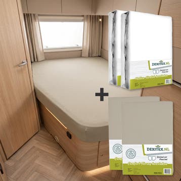 Textielpakket Frans bed - 2 moltons met 2 hoeslakens - links, Eenpersoons, Verzenden, Nieuw, Wit