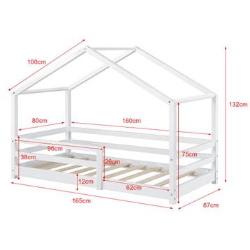 [en.casa] Kinderbed Knätten huisbed met uitvalbeveiliging 80, Kinderen en Baby's, Verzenden, Nieuw