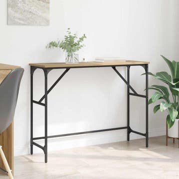 vidaXL Wandtafel Artisan Eiken 100 x 32 x 75 cm Bewerkt hout, Verzenden, Nieuw, Hout, Minder dan 45 cm