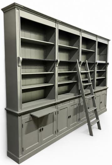 Boekenkast Engels groen met trap Domburg  400 x 260cm, Huis en Inrichting, Kasten | Boekenkasten, Ophalen of Verzenden, Nieuw
