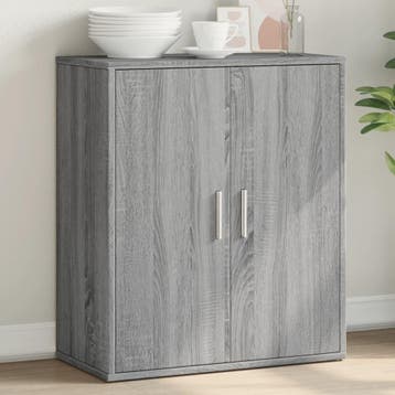 vidaXL Dressoir 60x31x70 cm bewerkt hout grijs sonoma, Verzenden, Nieuw, 50 tot 100 cm, 25 tot 50 cm