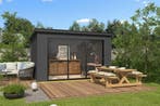 Outdoor Life Blokhut Pernilla Carbon Grey 385 x 295 cm, Nieuw