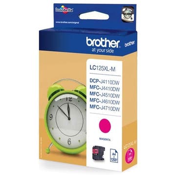 Brother LC-125XLM inktcartridge magenta hoge capaciteit, Verzenden, Nieuw, Cartridge, Brother