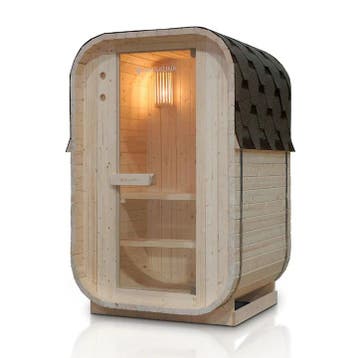 Vierkante Barrelsauna Nolvik - Incl. Toebehoren - 120x128 x1, Sport en Fitness, Verzenden, Nieuw