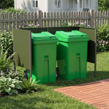 vidaXL Afvalcontainer scherm 167 x 85 x 113 cm Staal, Verzenden, Nieuw, IJzer