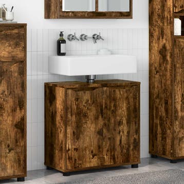 vidaXL Badkamer wastafelkast Gerookt eiken 60 x 30 x 60 cm, Verzenden, Nieuw