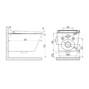 Geberit UP320 Toiletset Set59 Douche WC RapoWash met Sigma, Ophalen of Verzenden, Nieuw