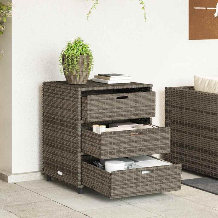 vidaXL Tuinkast 55x59x69 cm poly rattan grijs, Tuin en Terras, Overige Tuin en Terras, Nieuw, Verzenden