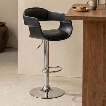 *WOONWINKEL* Kare Design Costa Zwart Barkruk Met Rugleuning, Verzenden, Nieuw