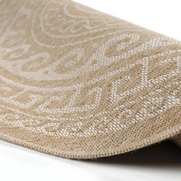 Rond Buitenkleed | Comilla | Etnisch | Beige | 80x80 cm, Verzenden, Nieuw