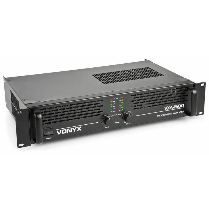 Retourdeal - Vonyx VXA-1500 PA versterker 2x 750W met Brugsc, Audio, Tv en Foto, Versterkers en Receivers, Zo goed als nieuw, Verzenden