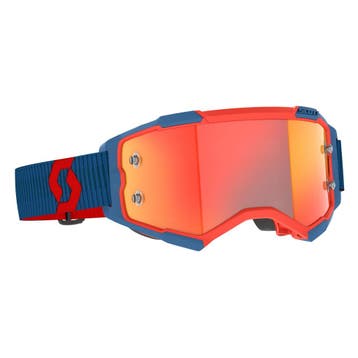 Scott Fury Crossbril Donker Blauw / Fluor Rood (Lens: Oranje, Ophalen of Verzenden, Nieuw
