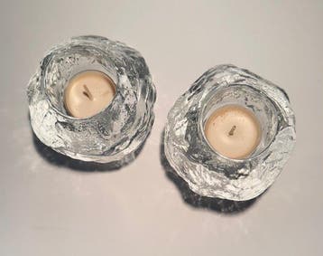 Kosta Boda - Ann Wärff - Pot (2) - Glas - “Snowball”
