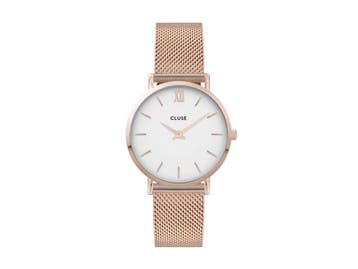 Cluse Minuit - Polshorloge - 33 mm - Roségoudkleurig/Wit, Kleding | Dames, Overige Dameskleding, Verzenden, Zo goed als nieuw