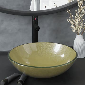 vidaXL Wastafel met kraan en pop-up afvoer gehard glas, Verzenden, Nieuw