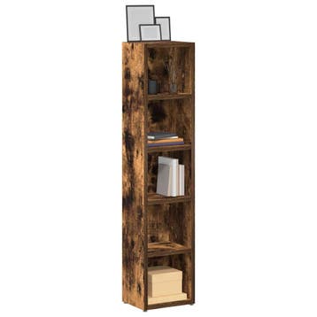 vidaXL CD-kasten 2 st 21x16x93,5 cm bewerkt hout gerookt, Verzenden, Nieuw