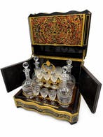 Drankkast - Glas, Messing, Brons, Bois noirci, Napoleon III,, Antiek en Kunst