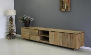 Teak TV meubel retro Amsterdam -  280 cmKasten, Ophalen of Verzenden, Nieuw