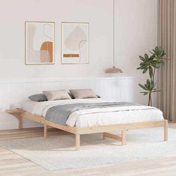 vidaXL Bedframe Naturel 160 x 200 cm Massief grenenhout, Verzenden, Nieuw, Bruin, Hout