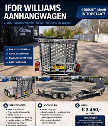 Ifor Williams machinetransporter GH gegalvaniseerd 2700