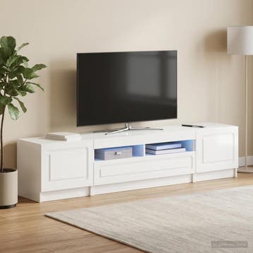 vidaXL 5-delige LED TV-kast Hoogglans Wit Bewerkt hout, Minder dan 50 cm, Verzenden, Nieuw, Minder dan 100 cm