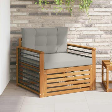 vidaXL Tuinbank Massief Acaciahout en Polyester Naturel en, Verzenden, Nieuw