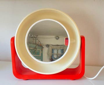 Alibert - Vloerspiegel - Glas, Plastic - Space Age Verlichte
