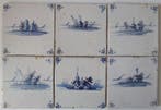 Tegel - 6 stuks 17e eeuwse Landschapstegels - 1600-1650