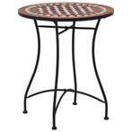 vidaXL Bistrotafel mozaïek 60 cm keramiek bruin, Tuin en Terras, Tuintafels, Verzenden, Nieuw
