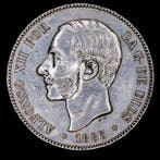 Spanje. Alfonso XII. 5 Pesetas 1885*87 MSM (Zonder