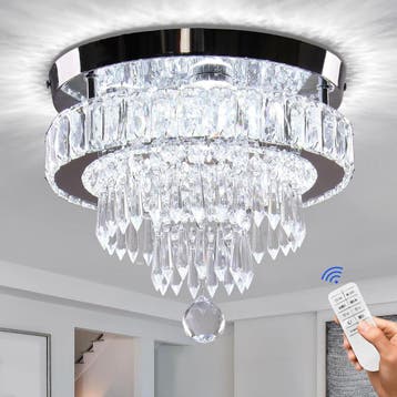 LED Kristal Kroonluchter 30cm | Retourdeal 34% Korting, Ophalen of Verzenden, Zo goed als nieuw, Metaal, Modern
