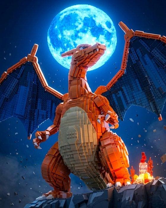 Makayhos - [Canvas] Charizard Eclipse – Lunar Dominion, Kinderen en Baby's, Speelgoed | Duplo en Lego