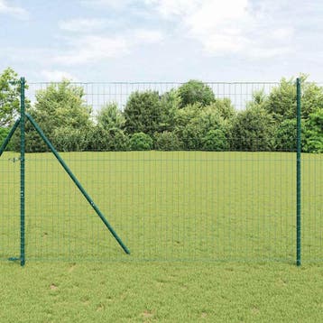 vidaXL Euro-hek met grondbevestiging 10 x 1,5 m PVC-Coated, Verzenden, Nieuw, IJzer