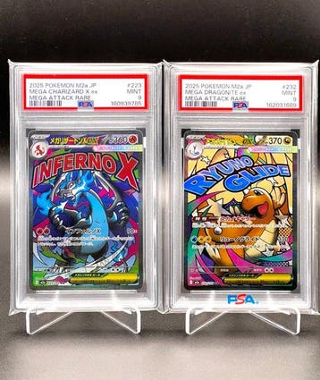 Pokémon - 2 Graded card - Mega Charizard X ex & Mega, Nieuw