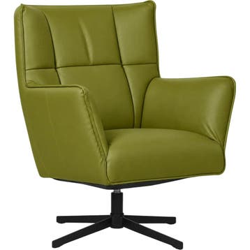 Leren draaifauteuil Lovely - Toledo Apple Green (groen), Nieuw, Ophalen of Verzenden, 75 tot 100 cm, Eigentijds, Modern, Retro, Vintage
