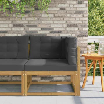 vidaXL Buiten Hoek Sofa Polyester Wit, Verzenden, Nieuw