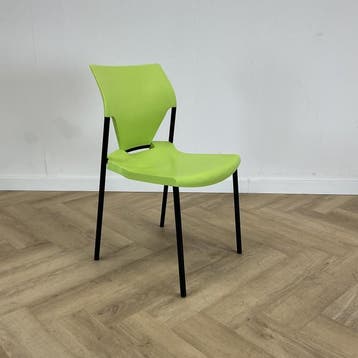 design Kantinestoel, stapelstoel, IOKO, groen - zwart, Ophalen of Verzenden, Gebruikt, Stof, Eén