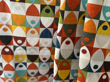 Stof optische Space Age meerkleurige art-deco-stijl