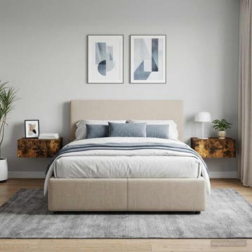 vidaXL Wandbeugel Bedkast 2 st Gerookt eiken 49 x 34,5 x 20, Huis en Inrichting, Minder dan 45 cm, Verzenden, Nieuw, Minder dan 55 cm