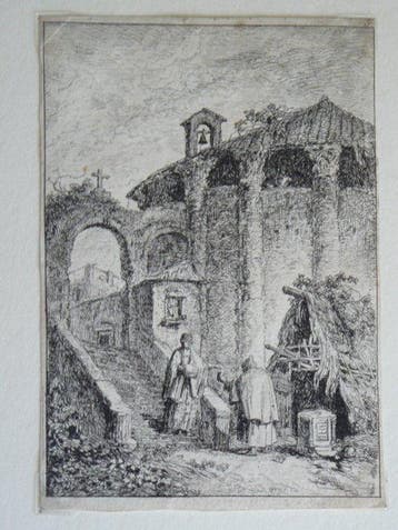 Hubert Robert (XVIII) - Le temple antique