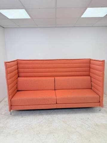 Vitra Alcove Plus akoestische sofa 3-zits nude/cream kleur, Vergader- of Presentatieruimte, Ophalen of Verzenden, Gebruikt, Stoel