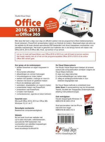Office 2016 en 2013 9789059055131 Studio Visual Steps, Boeken, Verzenden, Zo goed als nieuw, Studio Visual Steps