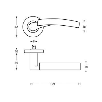 Intersteel Deurkruk Bryan op rozet - nikkel mat/chroom, Verzenden, Nieuw