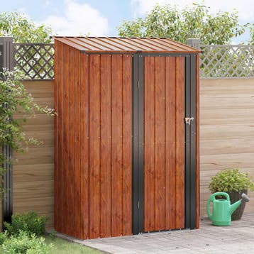 vidaXL Tuinhuisjes Bruin 140,5 x 74 x 200 cm Metaal, Verzenden, Nieuw