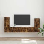 vidaXL Tv-meubelset 4 pcs Gerookt eiken Bewerkt hout, Minder dan 50 cm, Verzenden, Nieuw, Minder dan 100 cm