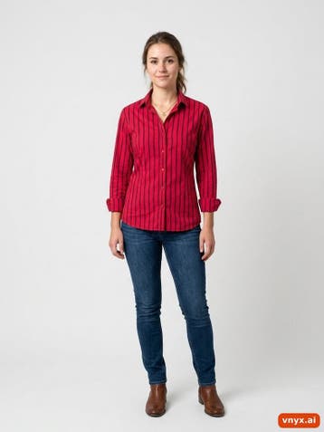 DOM TOWER Casual overhemden Dames maat L Rood Vintage, Ophalen of Verzenden, Nieuw