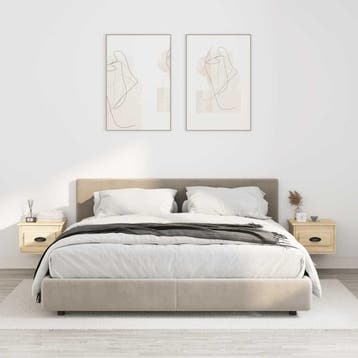 vidaXL Nachtkastjes 2 st wandgemonteerd 41,5x36x28 cm sonoma, Huis en Inrichting, Slaapkamer | Nachtkastjes, Minder dan 45 cm