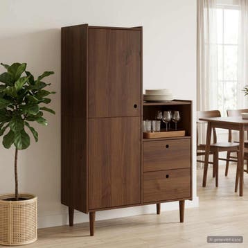 vidaXL Kast BILBAO Caramel 100 x 45 x 160 cm, Huis en Inrichting, 100 tot 150 cm, Verzenden, Nieuw, Minder dan 100 cm
