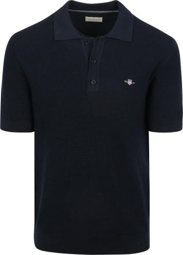 Gant Knitted Poloshirt Navy maat 3XL Heren, GANT, Nieuw, Overige maten, Verzenden